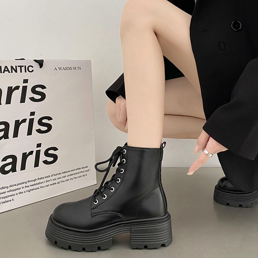 British style white thick sole - Sock Boot Women ulasan dan harga