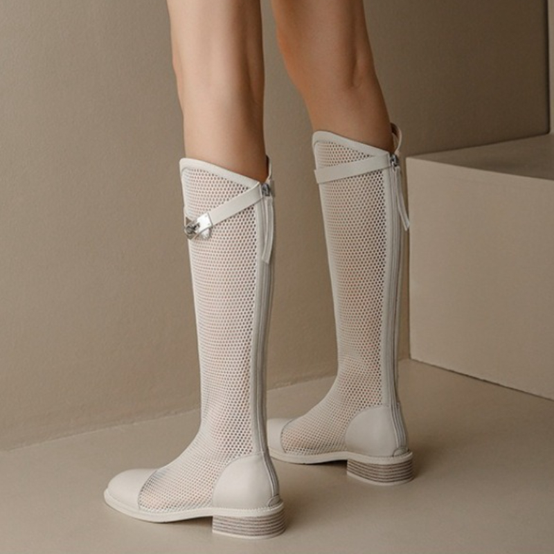 Female Summer Knee-high Mesh H - Knee High Boots Women ulasan dan harga