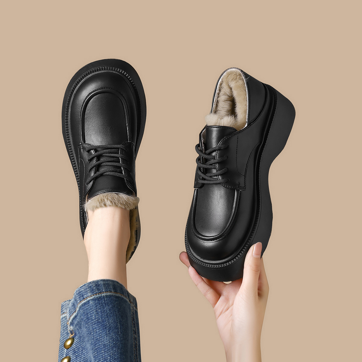 FOXER Winter New Women Platfor - Oxford Lace Up Women ulasan dan harga