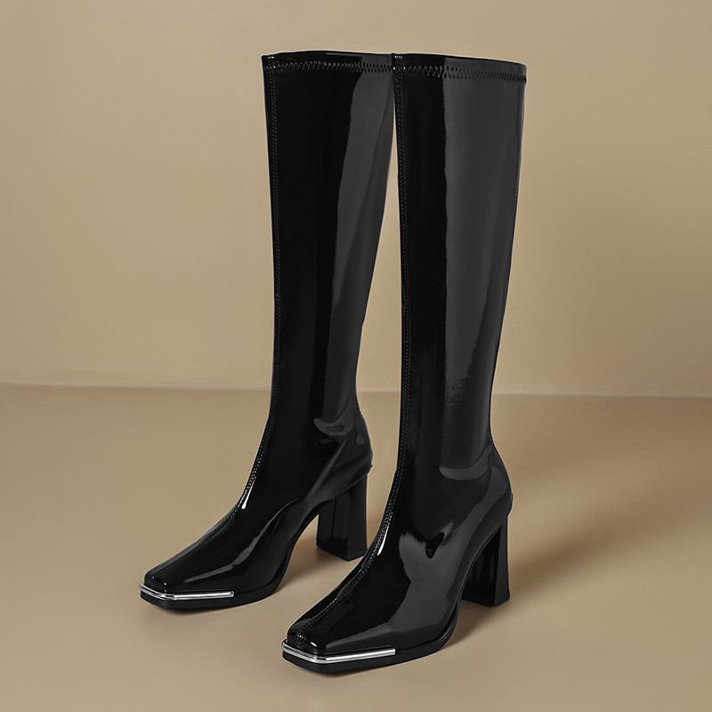Knee High Boots Autumn New Squ - Knee High Boots Women ulasan dan harga