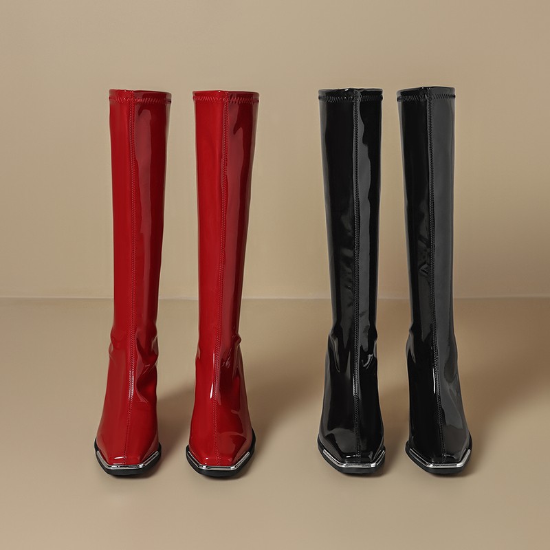 Knee High Boots Autumn New Squ - Knee High Boots Women ulasan dan harga